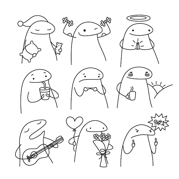 Free vector hand drawn flork meme illustration