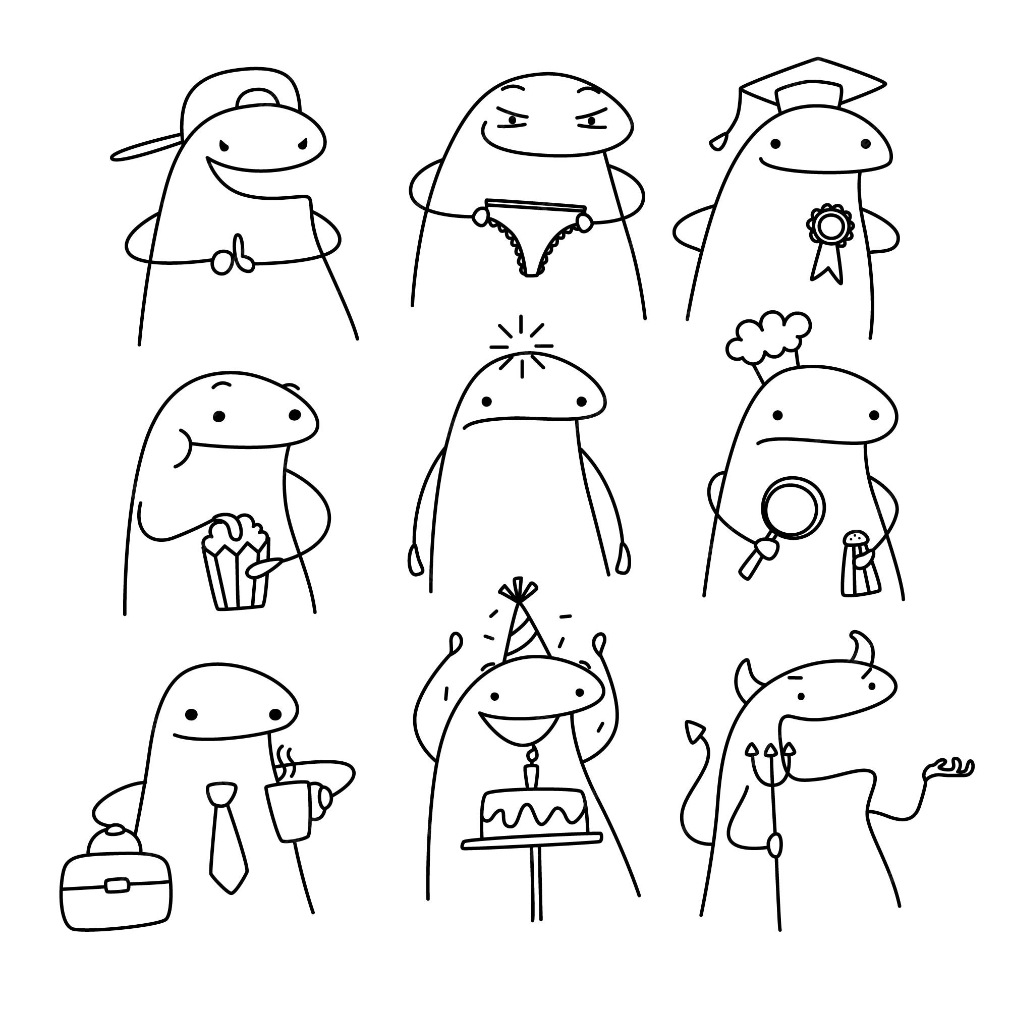 Set of Flork meme stickers | Greeting Card