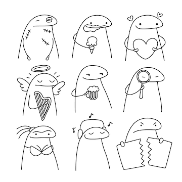 Premium Vector  Hand drawn flork meme illustration