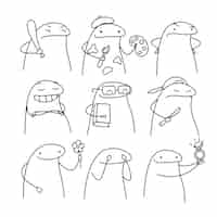 Free vector hand drawn flork meme illustration