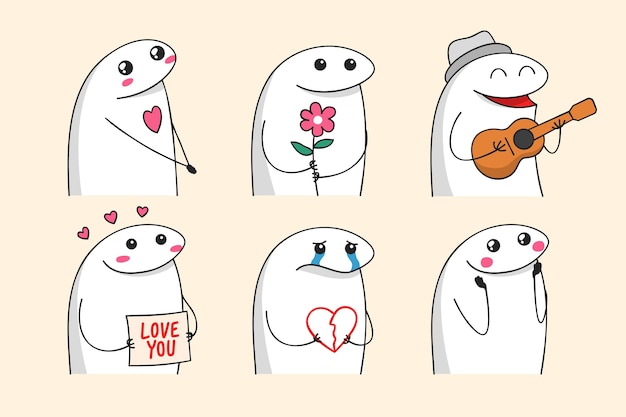 Set stickers flork meme Love 1 | Magnet