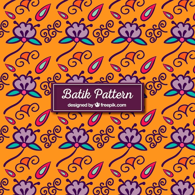 Free vector hand drawn flower batik pattern