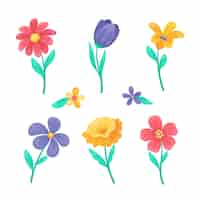 Free vector hand drawn flower collection