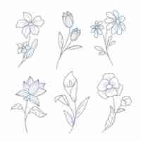 Free vector hand drawn flower collection