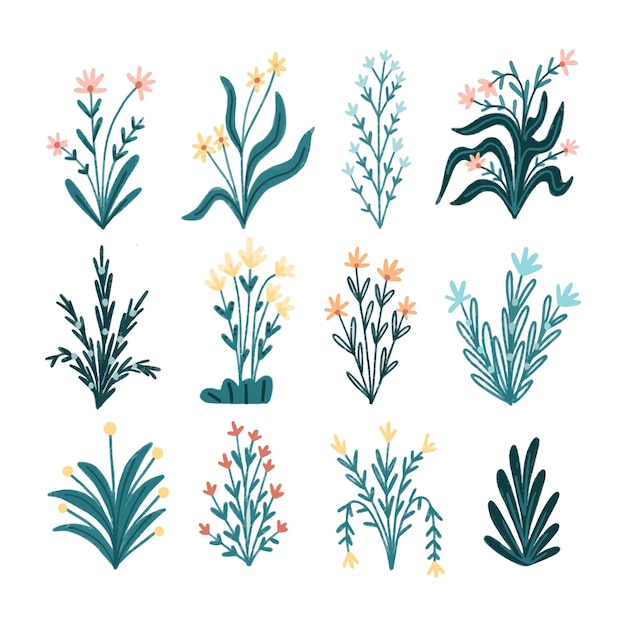 Free vector hand drawn flower collection