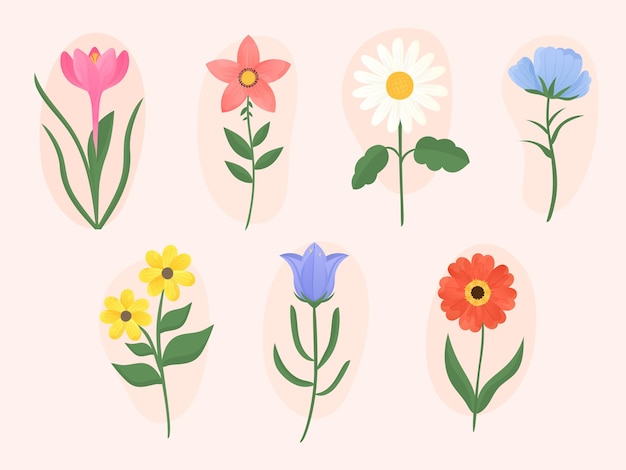 Free vector hand drawn flower collection