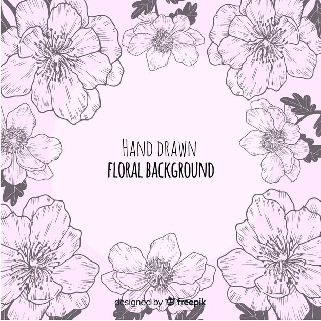 Hand drawn flower frame background