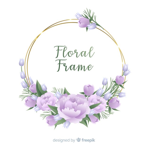 Hand drawn flower frame background
