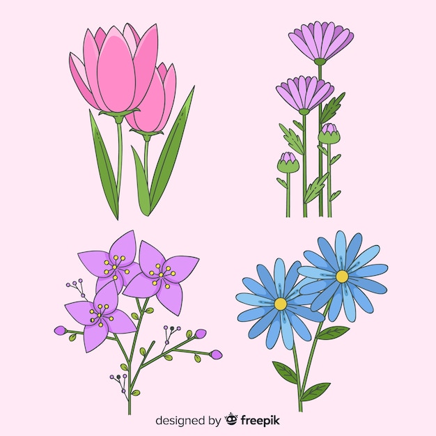 Hand drawn flower pack