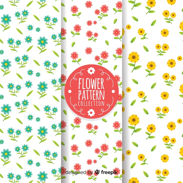 Hand drawn flower pattern collection