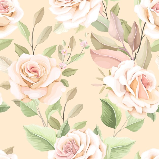 hand drawn flower seamless pattern