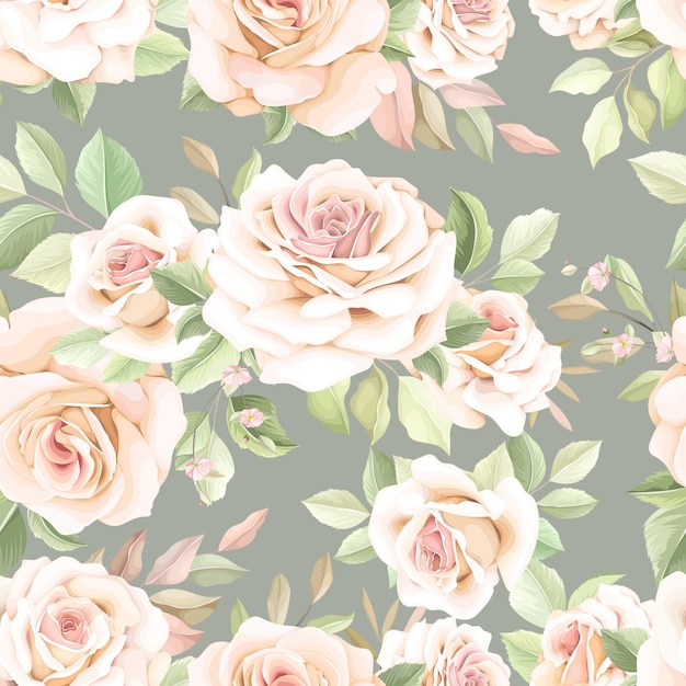 Free vector hand drawn flower seamless pattern