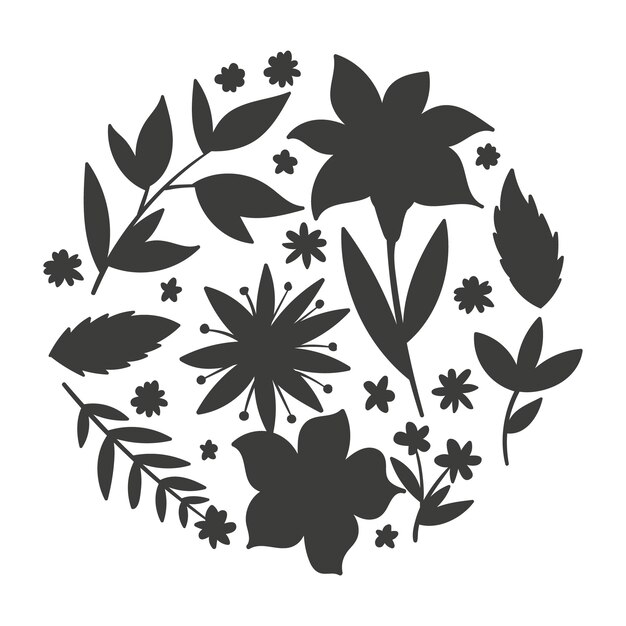 Tropical Flower Silhouette Stock Illustrations – 57,672 Tropical