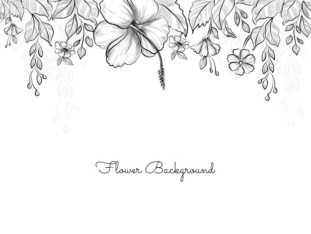 Hand drawn flower sketch style design background