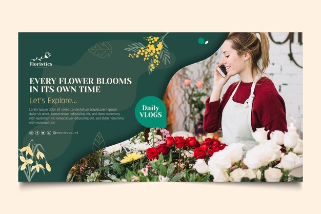 hand drawn flowers atelier facebook post