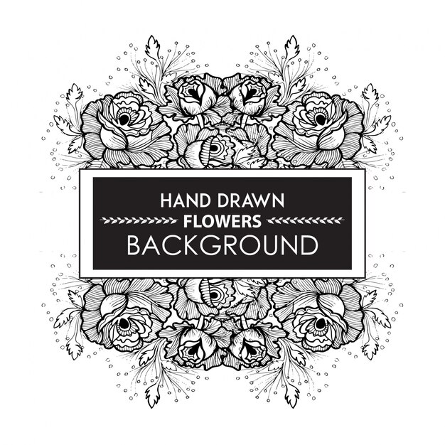 Hand Drawn Flowers Background