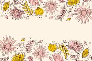 Free vector hand drawn flowers background