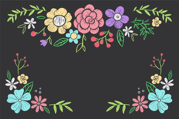 Рисованной цветы на доске обои