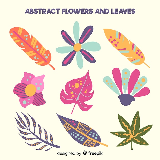 Free vector hand drawn flowers and leaves