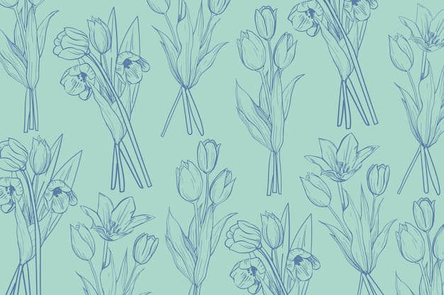 Free vector hand drawn flowers on pastel background