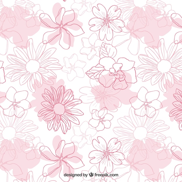 Free vector hand drawn flowers pattern