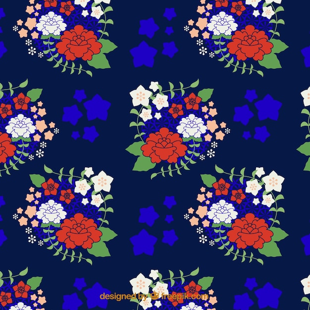 Free vector hand drawn flowers pattern