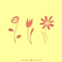 Free vector hand drawn flowers