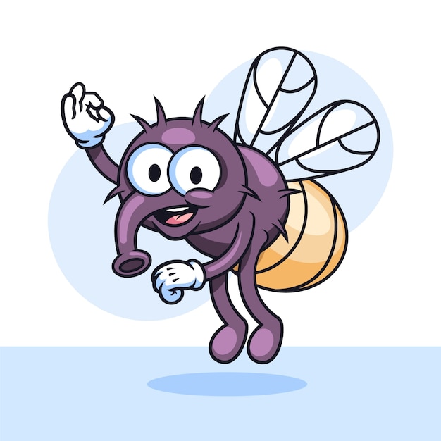 Free vector hand drawn fly cartoon illustration