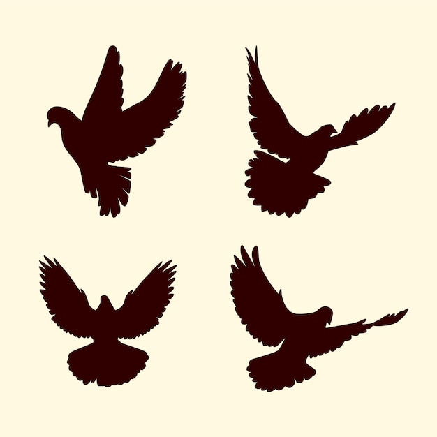 Free vector hand drawn flying dove silhouette