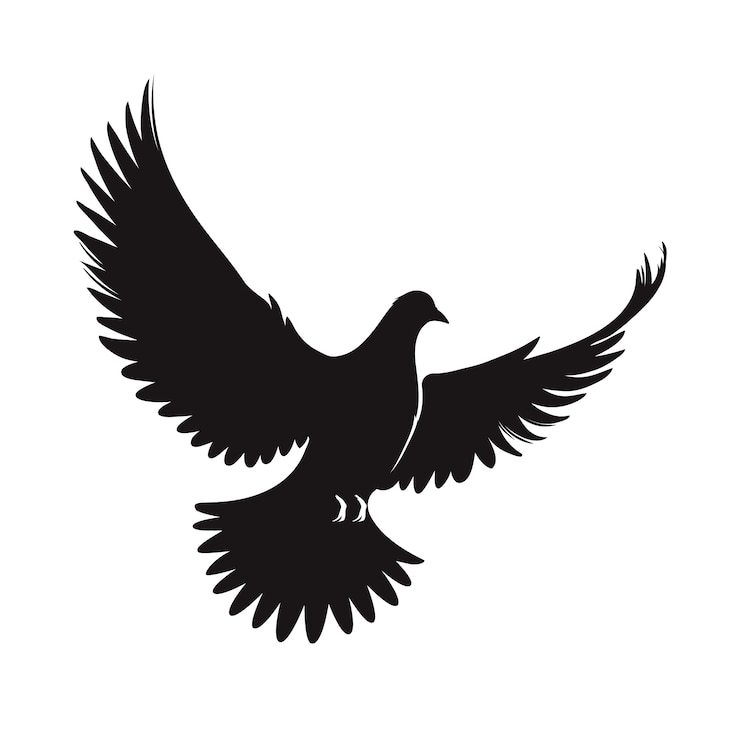 Free Vector hand drawn flying dove silhouette