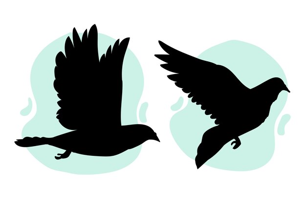 Free Vector hand drawn flying dove silhouette