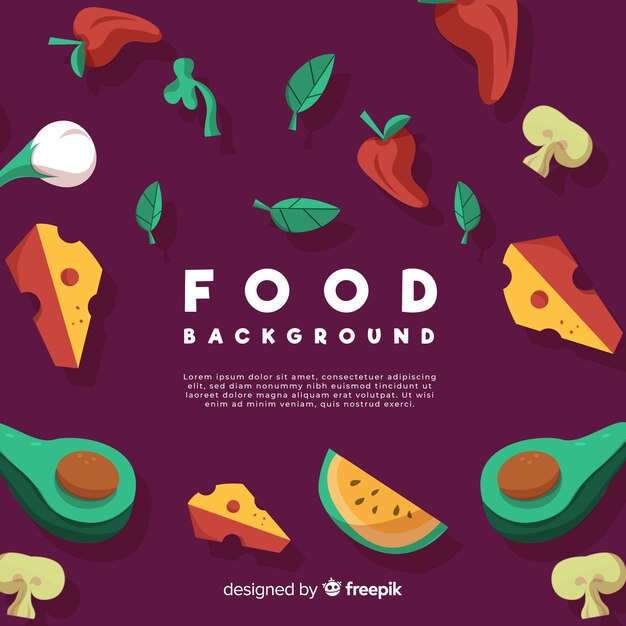 Hand drawn food background template