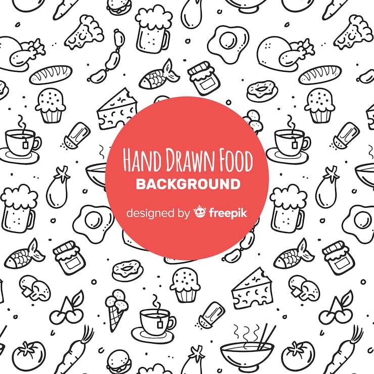 Free Vector hand drawn food background