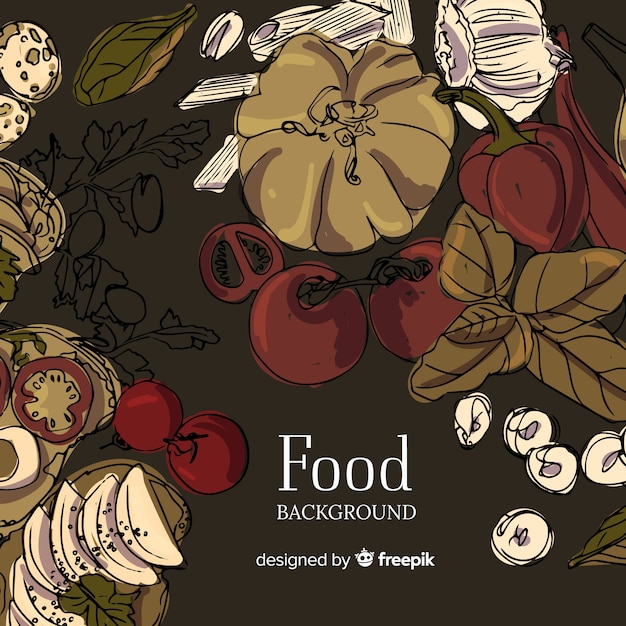 Free vector hand drawn food background