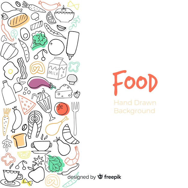 Free vector hand drawn food background