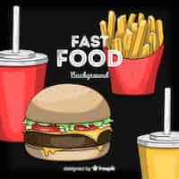 Free vector hand drawn food background