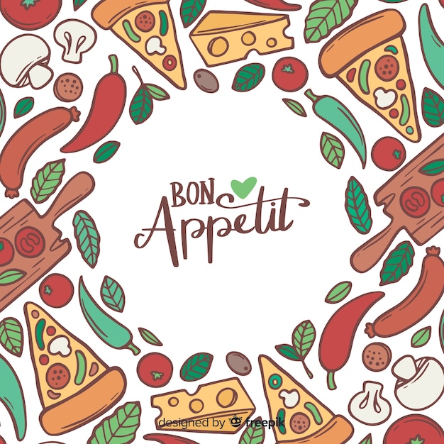 Free vector hand drawn food background