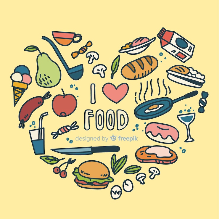 Free Vector hand drawn food background