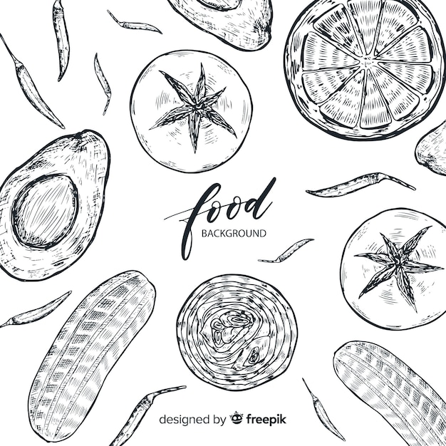 Free vector hand drawn food background