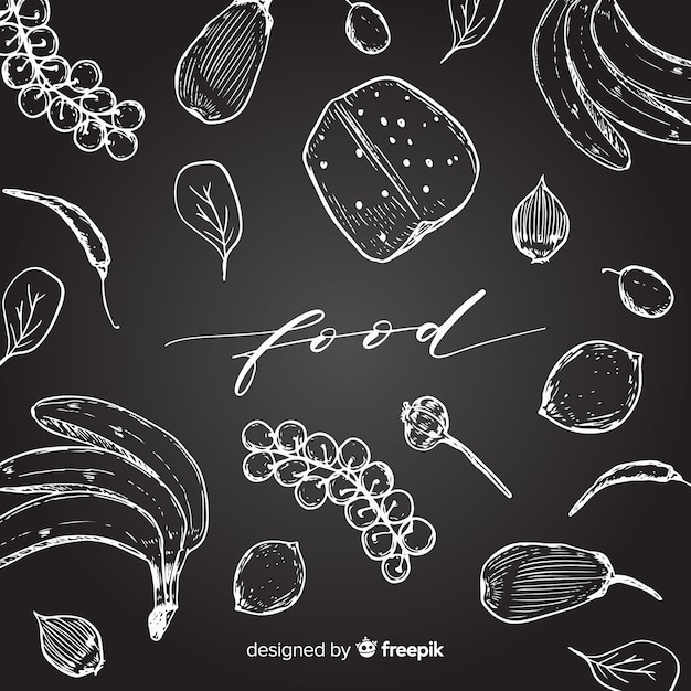 Hand drawn food background