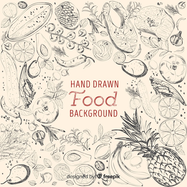 Hand drawn food background