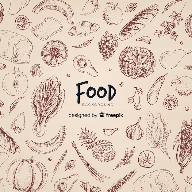 Free vector hand drawn food background