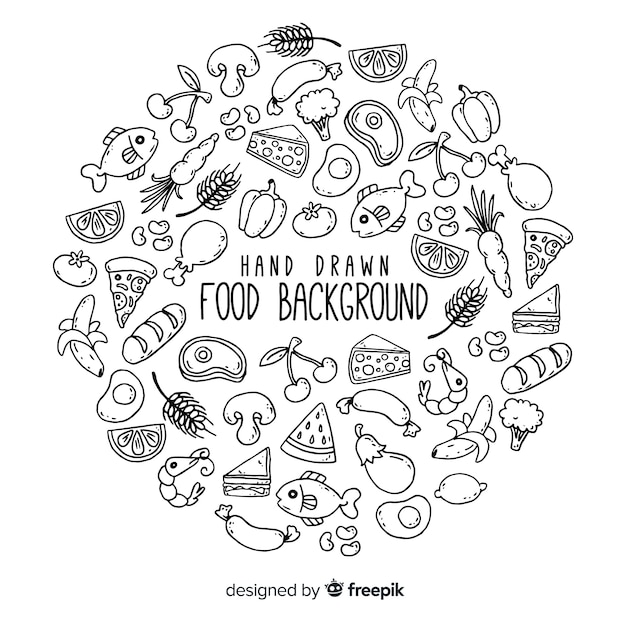 Free vector hand drawn food background