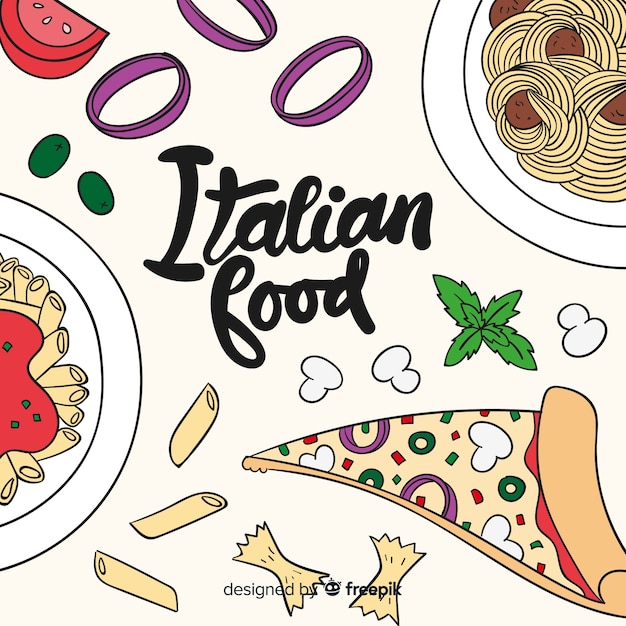 Hand drawn food background