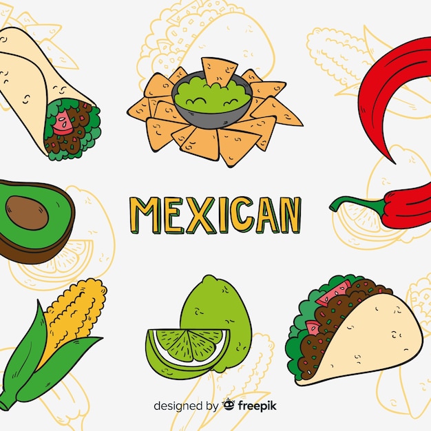 Free Vector hand drawn food background