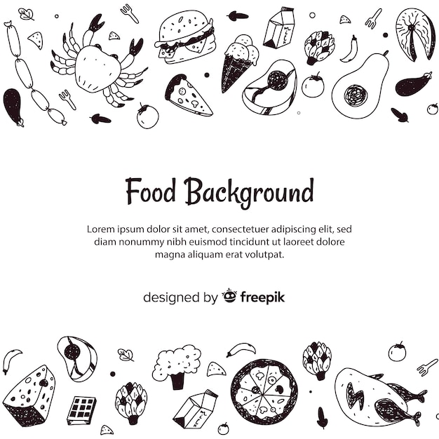 Hand drawn food background