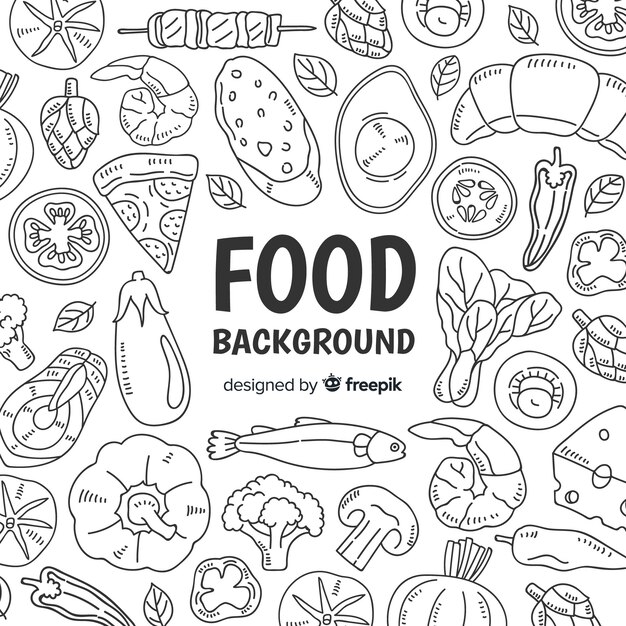 Hand drawn food background