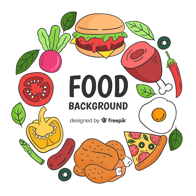 Hand drawn food background