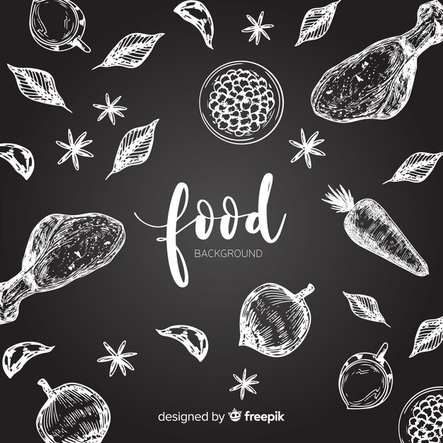 Hand drawn food background