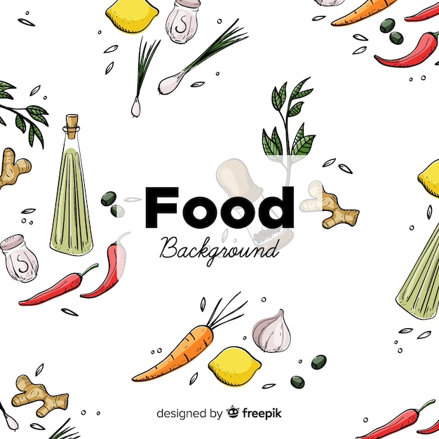 Free vector hand drawn food background